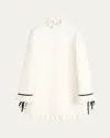 Valentino Kurzes Crepe Couture Kleid Frau Elfenbein 50 In Ivory