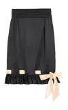 Valentino Frilled-trim Duchess-satin Skirt