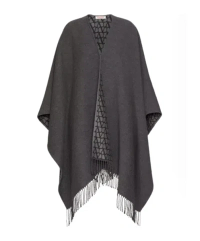 VALENTINO VALENTINO	V-NECK FRINGED EDGE CAPE