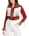 Valentino Fringe Silk Shirt In Red