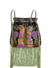 Valentino Nellcote Floral-embroidered Suede Crossbody Bag In Black