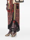 Valentino Fringed Floral-print Maxi Skirt In Multi