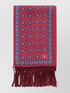 Valentino Fringed Geometric Pattern Scarf
