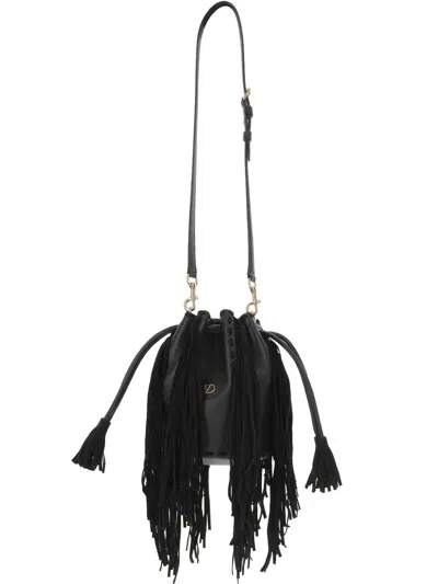 VALENTINO GARAVANI FRINGED LEATHER SHOULDER BAG