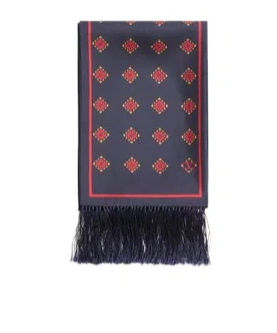 VALENTINO OPTICOOL SILK BANDEAU SCARF WITH FRINGE