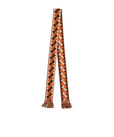 Valentino Fringed Scarf In Brown