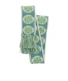 Valentino Metallic Antibes Cotton Fringe Scarf In Green