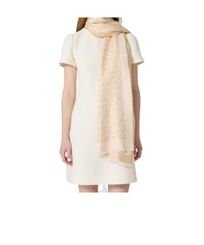 Valentino Fringed Scarf In Nude