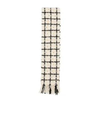 Valentino Fringed Scarf In White
