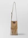 Valentino Fringed Shoulder Bag With Tassel Detailing In Brown