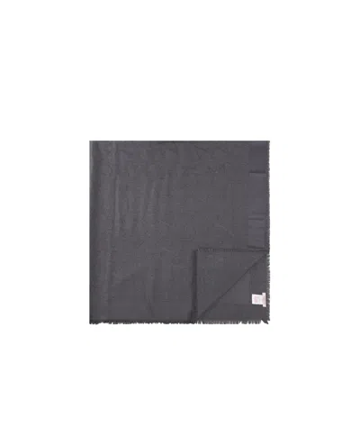 Valentino Fringed Silk Scarf In Black