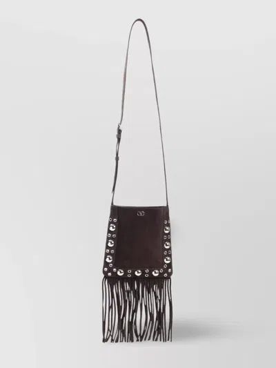 Valentino Garavani Fringed Small Cross Body Bag With Metal Eyelets