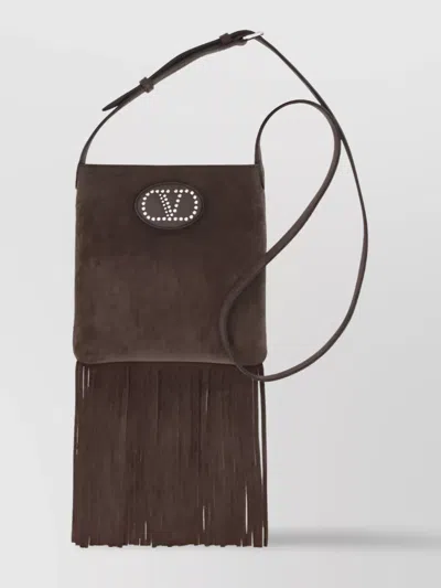 Valentino Garavani Fringed Suede Leather Shoulder Bag