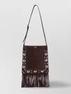 Valentino Fringed Suede Shoulder Bag With Adjustable Strap