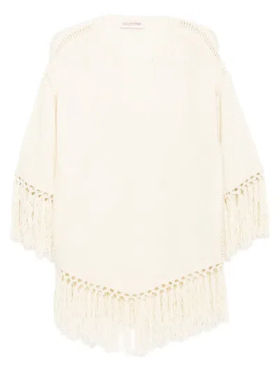 Pre-owned Valentino Fringed Wool Sweater