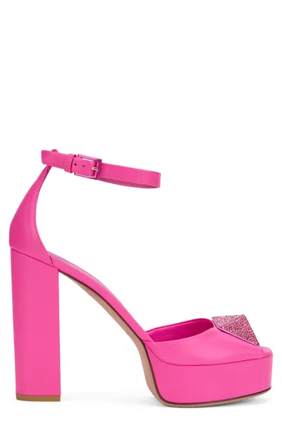 Valentino Garavani Fuchsia Sandals With High Heel And Strap In Pink
