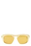 Valentino Acetate Square Frame Sunglasses In Yellow