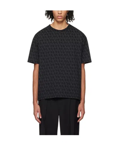 Valentino Canvas Iconograph Cotton T-shirt In Black