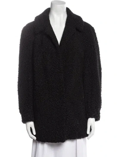 Pre-owned Valentino Fur Fur Coat In Black