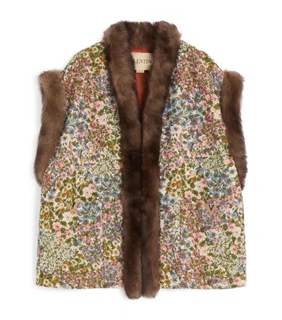 Valentino Fur-trim Jacket In Multi