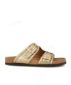 Valentino Fussbet Double-strap Slides In Nude
