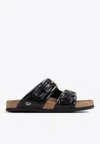 Valentino Fussfriend Leather Slides In Black