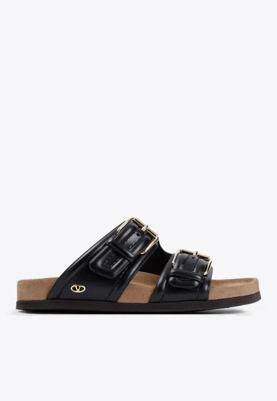 VALENTINO GARAVANI FUSSFRIEND LEATHER SLIDES
