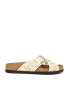 Valentino Multicolor Criss-cross Sandals With Iconic Toile Motif In Naturale  Ivory  & Sigaro