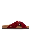 Valentino Fussfriend Velvet Slide Sandal 30mm In Red