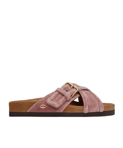 VALENTINO GARAVANI VALENTINO FUSSFRIEND VELVET SLIP-ON SLIDES