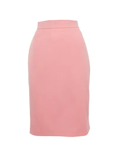 Pre-owned Valentino Gabardine Pencil Skirt In Pink