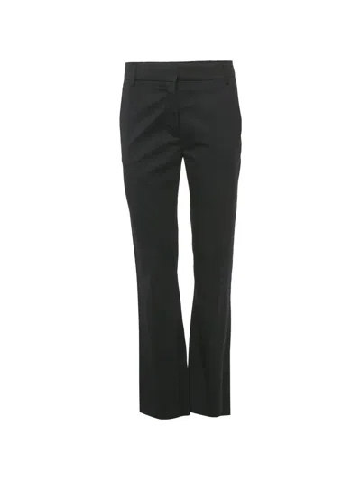 Pre-owned Valentino Gabardine Straight-fit Trousers In Black