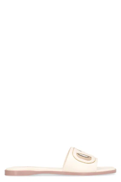 Valentino Garavani Garavani - Leather Sandals In Ivory
