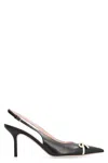 Valentino Black Pointed Slingback With Bow In Black