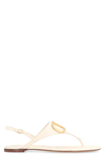 Valentino Garavani - Leather Thong-sandals In White