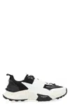 Valentino True Act Leather-trimmed Mesh And Rubber Sneakers In Black