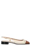 Valentino Garavani 'valet Du Roi' White Ballet Flats With Vlogo Plaque On The Front And Adjustable L In Panna
