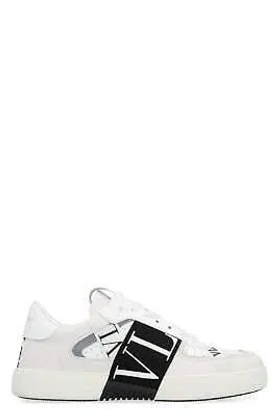 Pre-owned Valentino Garavani - Vl7n Leather And Fabric Low-top Sneakers In White