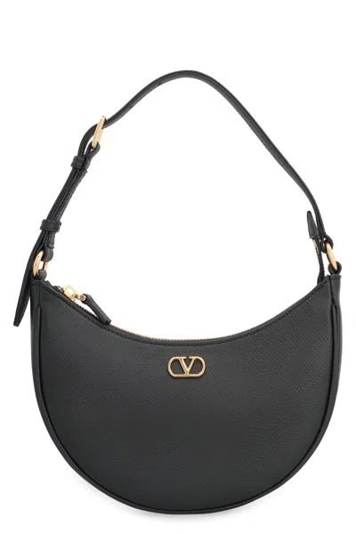 Valentino Garavani - Vlogo Signature Mini Leather Hobo Bag In Black