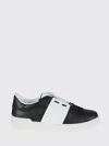 Valentino Garavani Open Leather Sneakers With Contrast Band And Stud Details Shoes In Black