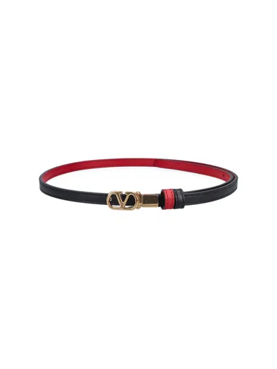 Valentino Garavani 100% Calf Leather Belt For Women In Black