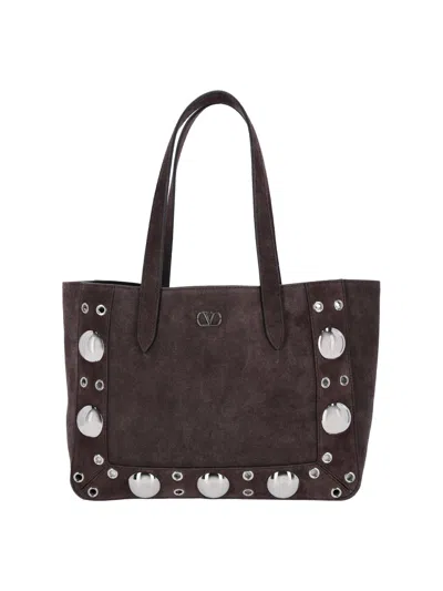 Valentino Garavani 100% Leather Shoulder Bag For Women In Brown