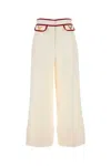 Valentino Ivory Trousers With Gold V
