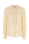 Valentino Garavani Cream Silk Shirt In Yellow