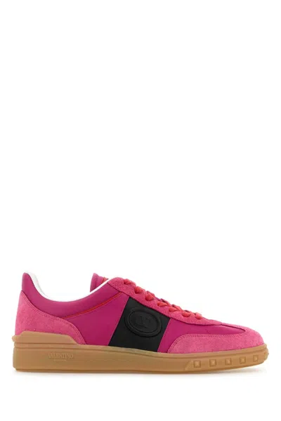 Valentino Garavani Pink Suede And Fabric Upvillage Sneakers