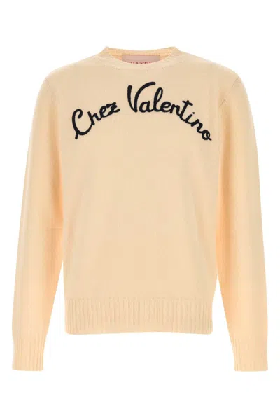 Valentino Garavani Cream Wool Sweater In Neutral