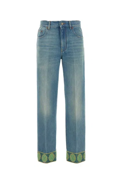 Valentino Garavani Straight-leg Jeans With Decorative Cuffs In Black