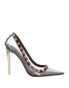 Valentino Garavani 11. Woman Pumps Dark Brown Size 11 Plastic, Leather In Black