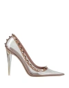 Valentino Garavani 11. Woman Pumps Light Brown Size 8 Plastic, Leather In Gray