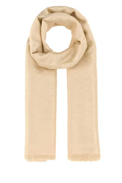 Valentino Garavani 140 X 140 Cm Cream Silk-wool Blend Square Scarf In Yellow